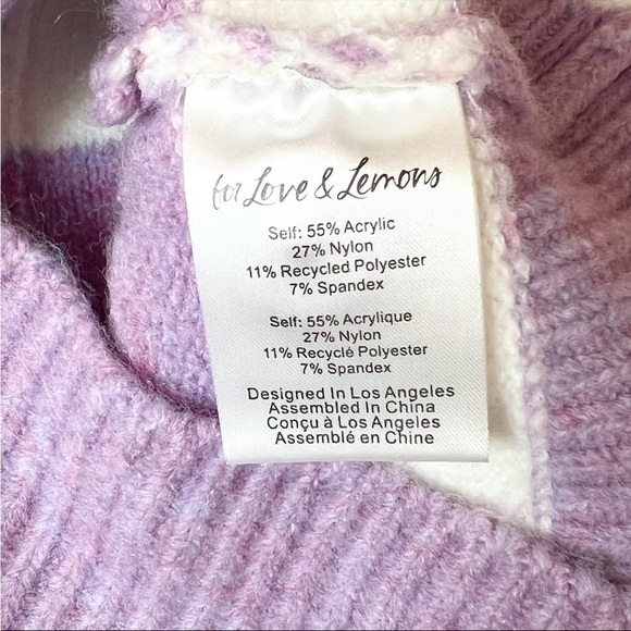 NWT FOR LOVE & LEMONS 90s Y2K Cropped Sleeveless Striped Cardigan Sweater Vest M - Picture 11 of 14